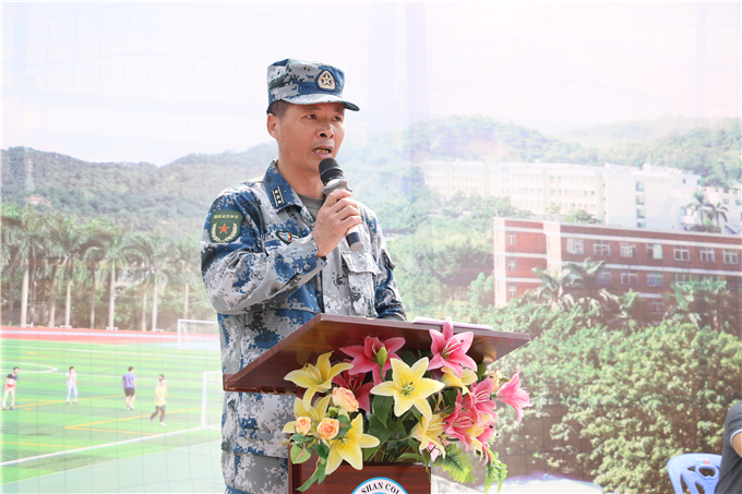 普宁市人民武装部部长王可赞讲话